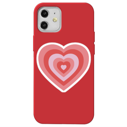 Apple iPhone 12 My Heart Is Yours Red Colored Silicone TPU Θήκη