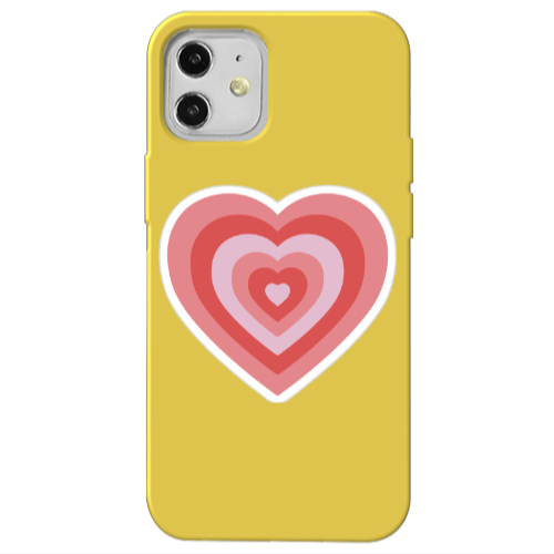 Apple iPhone 12 My Heart Is Yours Yellow Colored Silicone TPU Θήκη