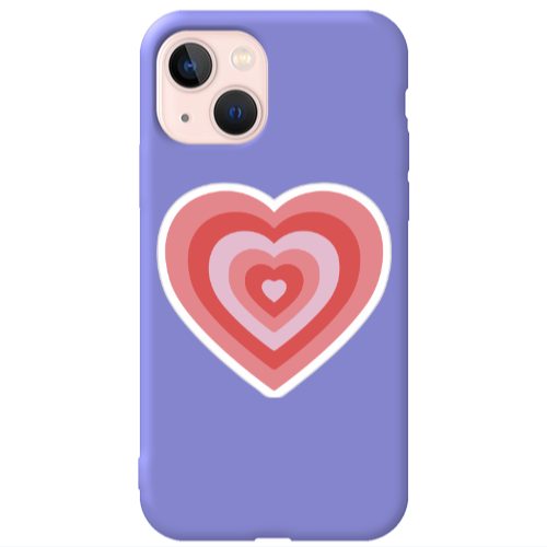 Apple iPhone 13 My Heart Is Yours Purple Colored Silicone TPU Θήκη