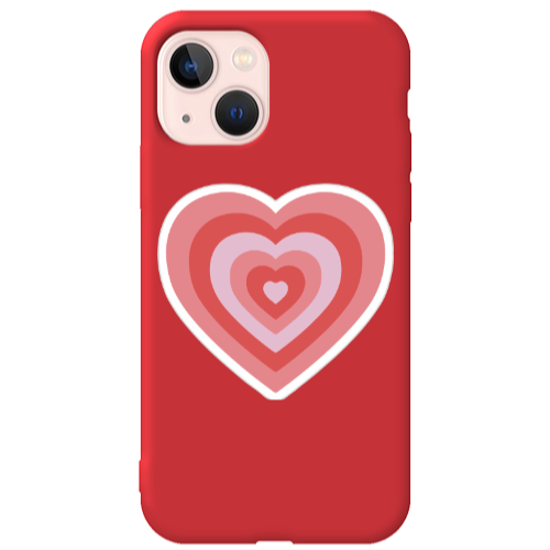 Apple iPhone 13 My Heart Is Yours Red Colored Silicone TPU Θήκη