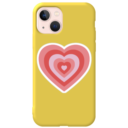 Apple iPhone 13 My Heart Is Yours Yellow Colored Silicone TPU Θήκη