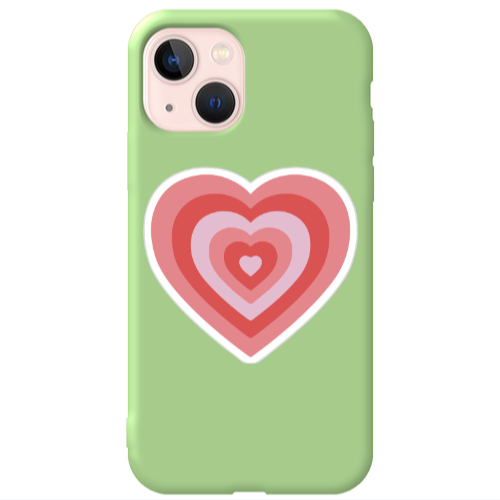 Apple iPhone 13 My Heart Is Yours Light Green Colored Silicone TPU Θήκη