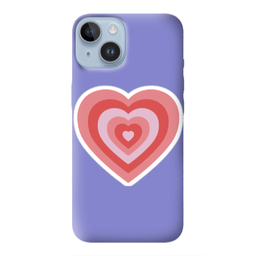 Apple iPhone 14 Plus My Heart Is Yours Purple Colored Silicone TPU Θήκη