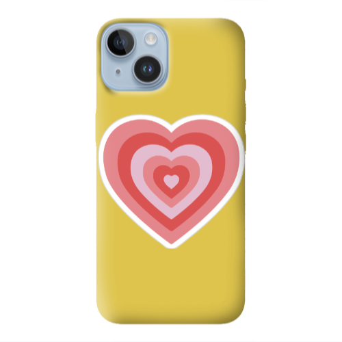 Apple iPhone 14 Plus My Heart Is Yours Yellow Colored Silicone TPU Θήκη