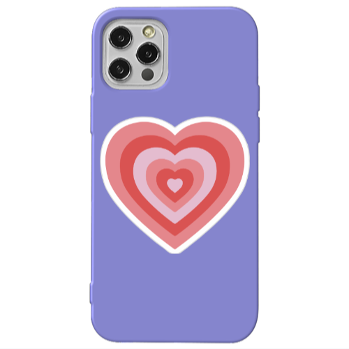 Apple iPhone 12 Pro My Heart Is Yours Purple Colored Silicone TPU Θήκη