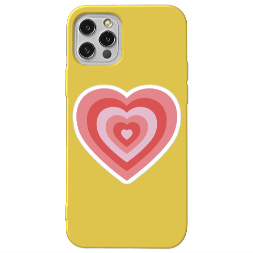 Apple iPhone 12 Pro My Heart Is Yours Yellow Colored Silicone TPU Θήκη