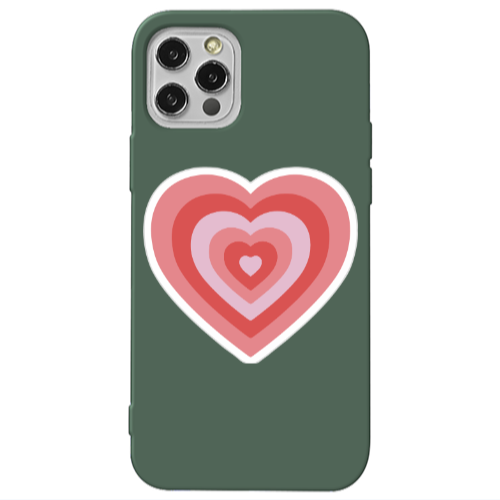 Apple iPhone 12 Pro My Heart Is Yours Dark Green Colored Silicone TPU Θήκη