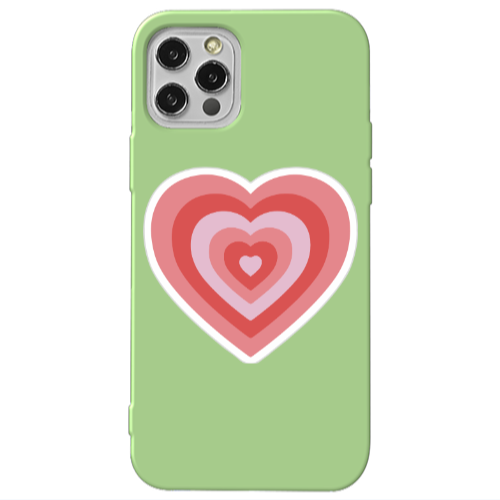 Apple iPhone 12 Pro My Heart Is Yours Light Green Colored Silicone TPU Θήκη