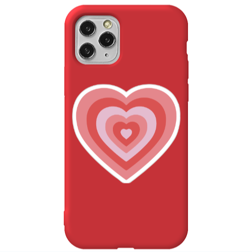 Apple iPhone 11 Pro Max My Heart Is Yours Red Colored Silicone TPU Θήκη