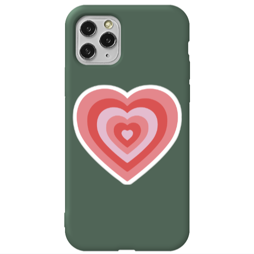 Apple iPhone 11 Pro Max My Heart Is Yours Dark Green Colored Silicone TPU Θήκη