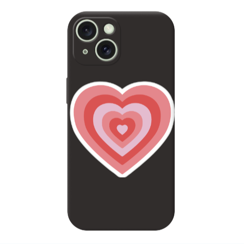 Apple iPhone 15 My Heart Is Yours Black Colored Silicone TPU Θήκη
