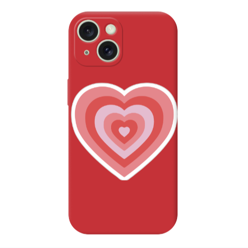 Apple iPhone 15 My Heart Is Yours Red Colored Silicone TPU Θήκη