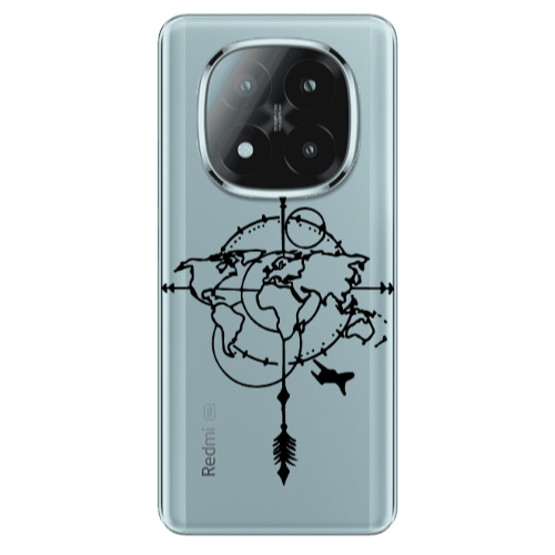Xiaomi Redmi Note 14 Pro + 5g Old Map Transparent Silicone TPU Θήκη