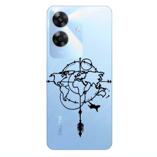 Realme Note 60 Old Map Transparent Silicone TPU Θήκη