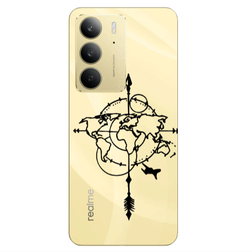 Realme C 75 Old Map Transparent Silicone TPU Θήκη