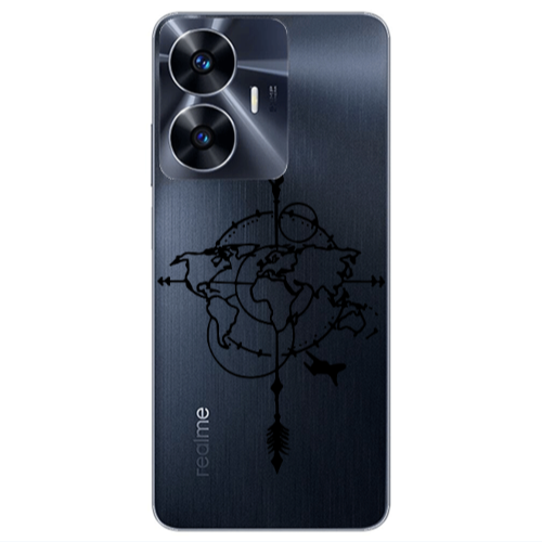 Realme Note 50 Old Map Transparent Silicone TPU Θήκη