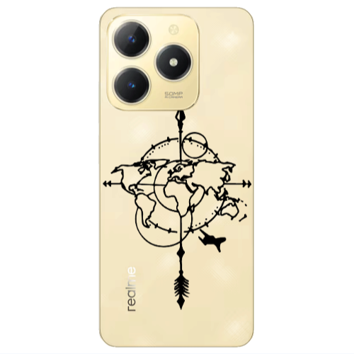 Realme C61 Old Map Transparent Silicone TPU Θήκη