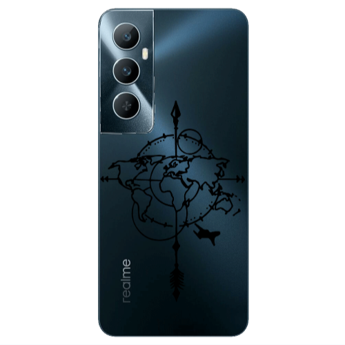 Realme C65 Old Map Transparent Silicone TPU Θήκη
