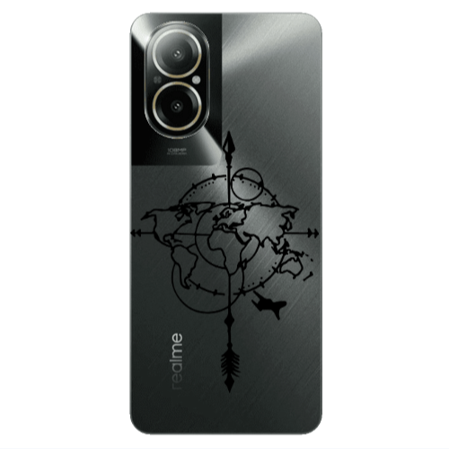 Realme C67 Old Map Transparent Silicone TPU Θήκη
