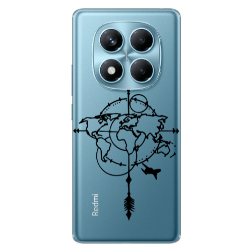 Xiaomi Redmi Note 14 Pro Old Map Transparent Silicone TPU Θήκη