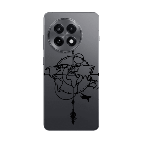Oneplus 13 5G Old Map Transparent Silicone TPU Θήκη