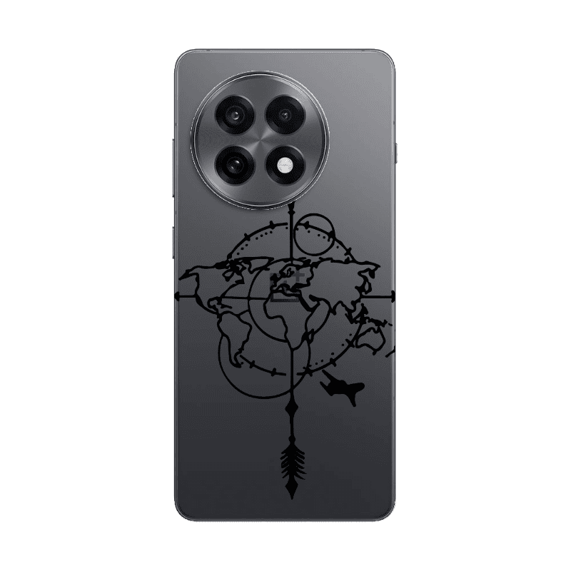 Oneplus 13 5G Old Map Transparent Silicone TPU Θήκη