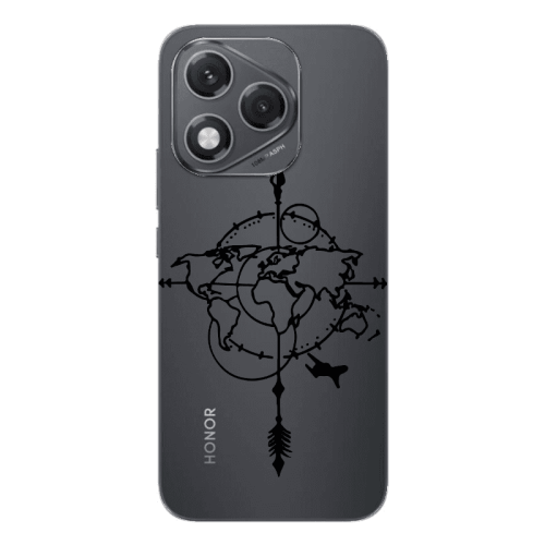 Honor 400 Lite Old Map Transparent Silicone TPU Θήκη