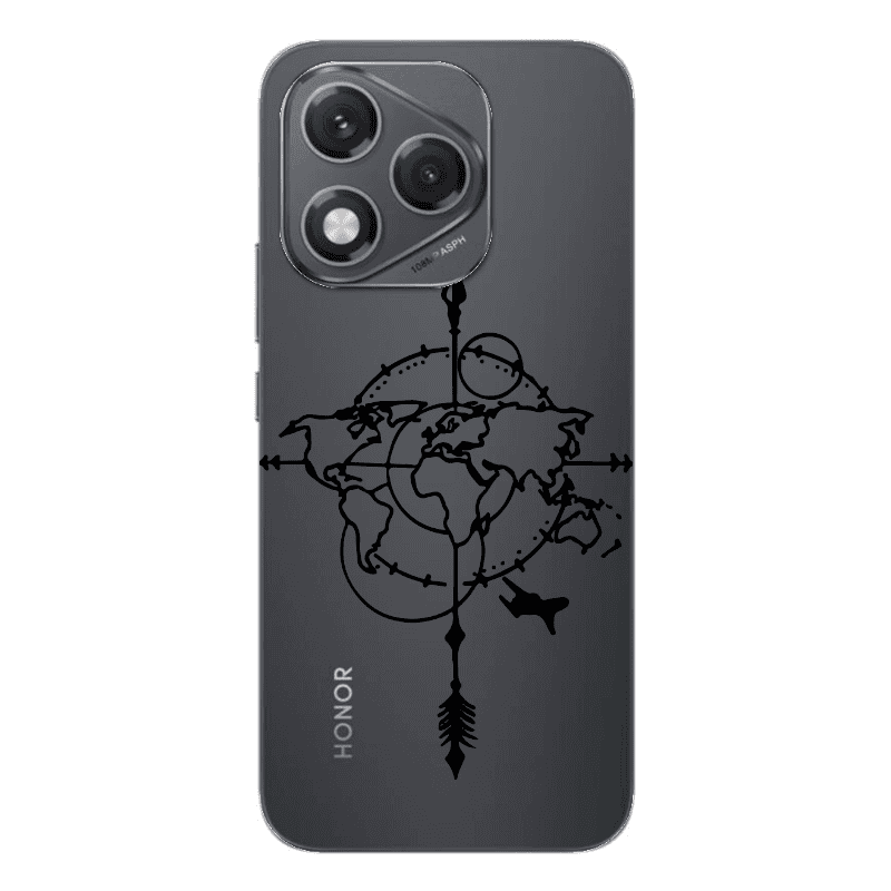 Honor 400 Lite Old Map Transparent Silicone TPU Θήκη