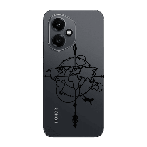 Honor Magic 400 Old Map Transparent Silicone TPU Θήκη