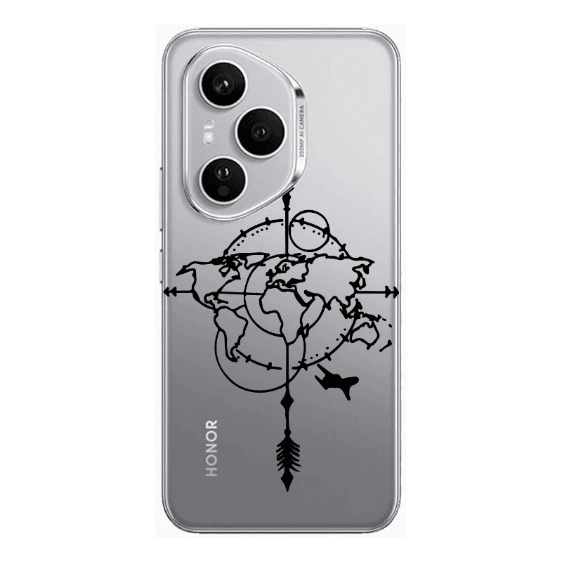 Honor Magic 400 Pro Old Map Transparent Silicone TPU Θήκη