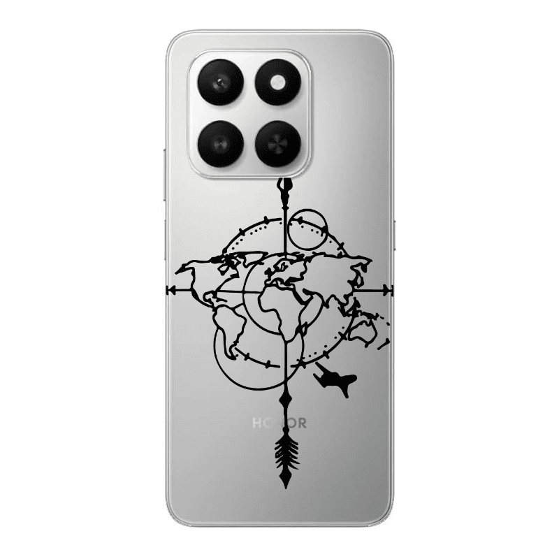Honor Magic 400 Smart Old Map Transparent Silicone TPU Θήκη