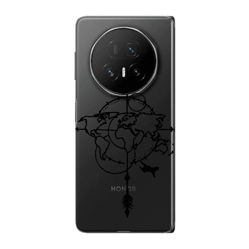 Honor Magic V5 Old Map Transparent Silicone TPU Θήκη