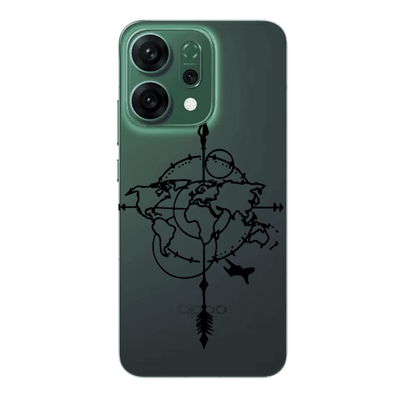 Oppo RENO 14 Old Map Transparent Silicone TPU Θήκη