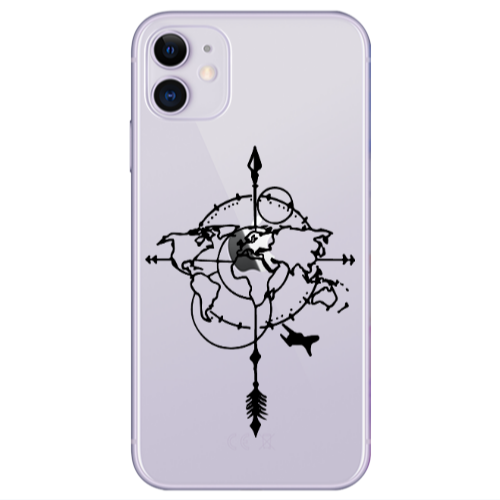 Apple iPhone 11  Old Map Transparent Silicone TPU Θήκη