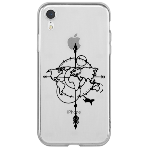 Apple iPhone Xr Old Map Transparent Silicone TPU Θήκη