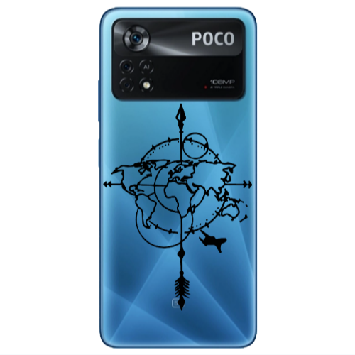 Xiaomi Poco X4 Pro Old Map Transparent Silicone TPU Θήκη