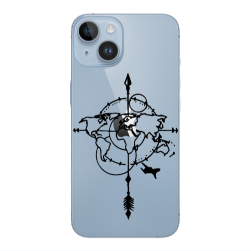 Apple iPhone 14  Old Map Transparent Silicone TPU Θήκη