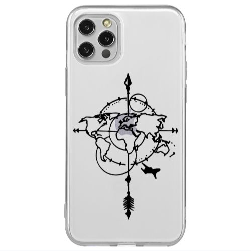 Apple iPhone 12 Pro Old Map Transparent Silicone TPU Θήκη