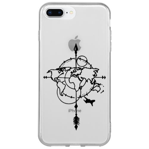 Apple iPhone 7 Plus Old Map Transparent Silicone TPU Θήκη