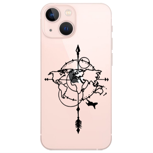 Apple iPhone 13 Mini Old Map Transparent Silicone TPU Θήκη