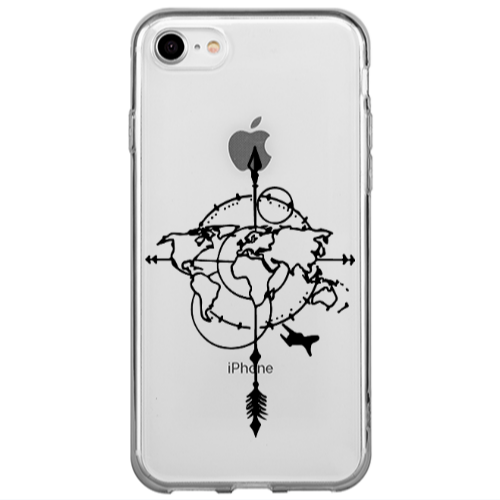 Apple iPhone SE 2020 Old Map Transparent Silicone TPU Θήκη