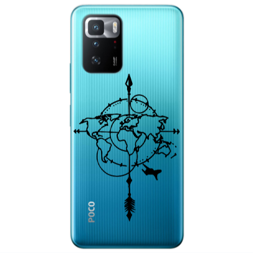 Xiaomi Poco X3 GT Old Map Transparent Silicone TPU Θήκη