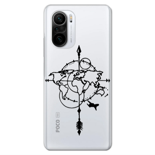 Xiaomi Poco F3 Old Map Transparent Silicone TPU Θήκη