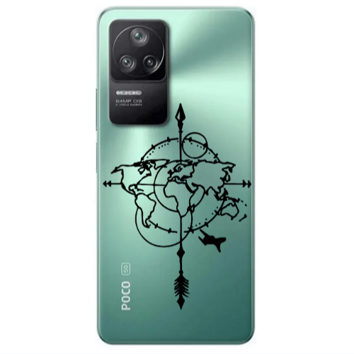 Xiaomi Poco F4 Old Map Transparent Silicone TPU Θήκη