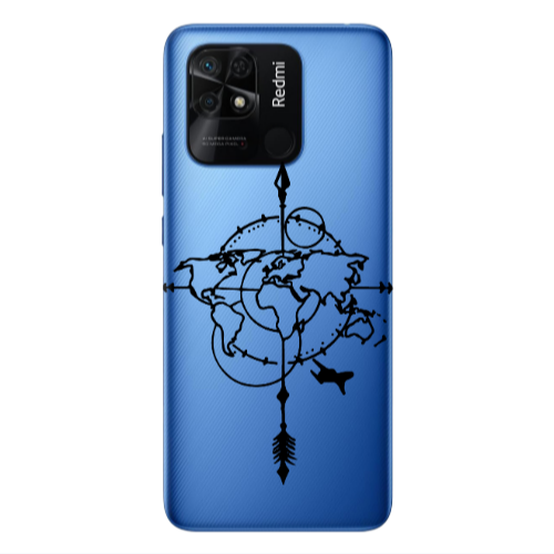 Xiaomi Poco C40 Old Map Transparent Silicone TPU Θήκη