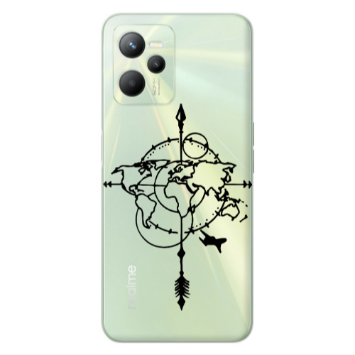 Realme C35 Old Map Transparent Silicone TPU Θήκη