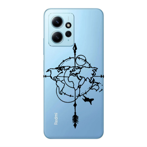 Xiaomi Redmi Note 12 4G Old Map Transparent Silicone TPU Θήκη