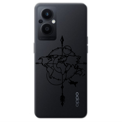 Oppo Reno 7 Lite Old Map Transparent Silicone TPU Θήκη