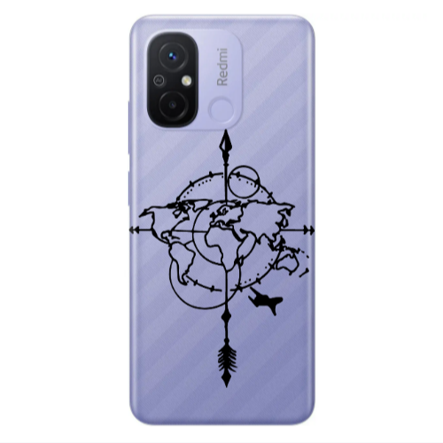 Xiaomi Redmi 12C Old Map Transparent Silicone TPU Θήκη