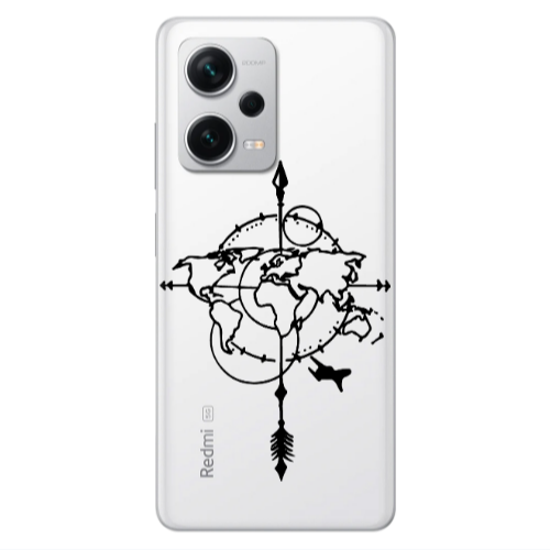 Xiaomi Redmi Note 12 5G Old Map Transparent Silicone TPU Θήκη